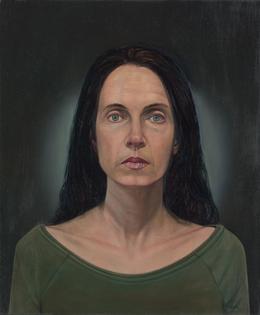 Aris Kalaizis | Annett (Griechin) | Öl auf Leinwand | 60 x 50 cm | 2016 ( aus der Portraitserie "Das verborgene Gesicht)